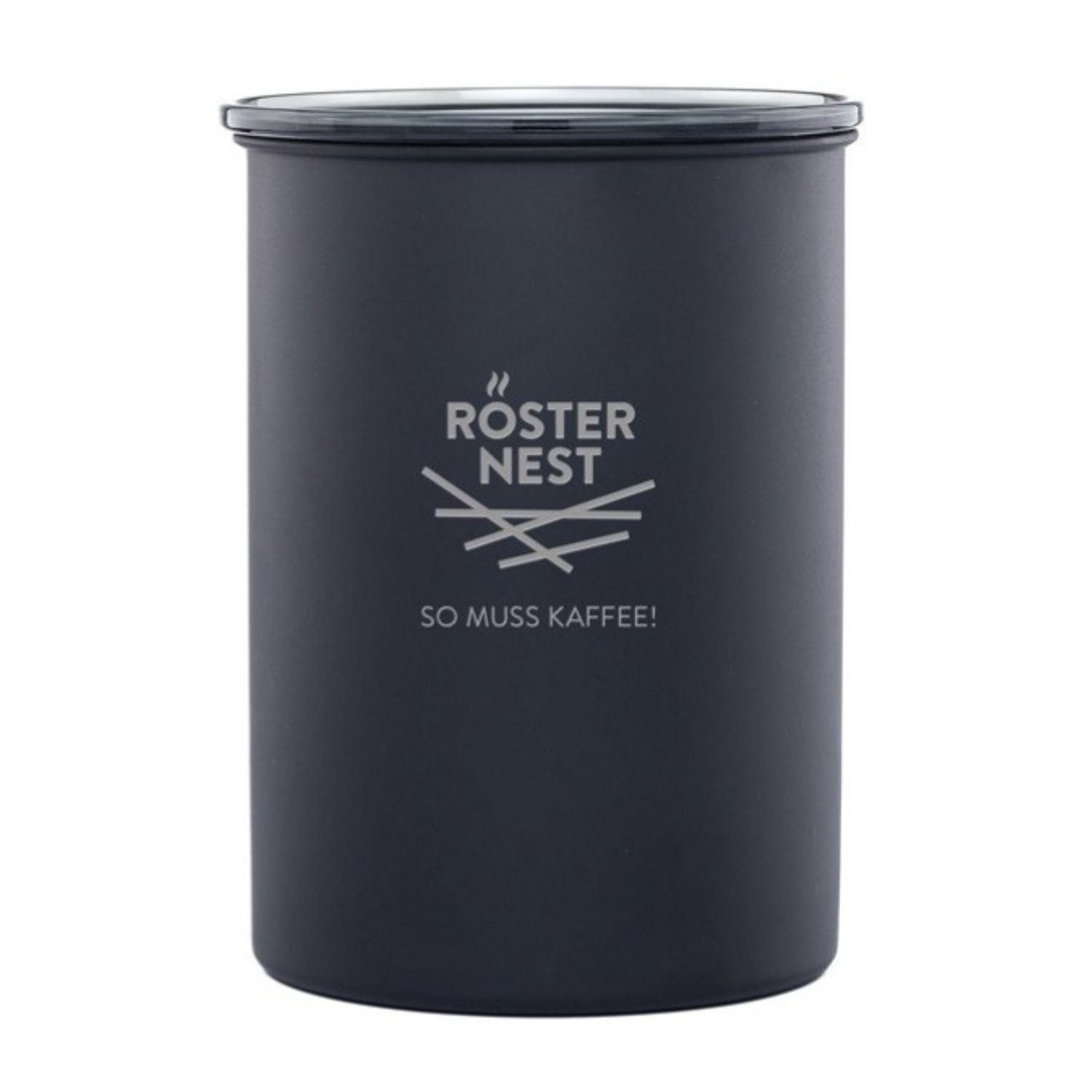 Kaffeedose Airscape® Kaffeedose mit Rösternest-Logo – für 500 g, schwarz matt, Edelstahl – Bild 1